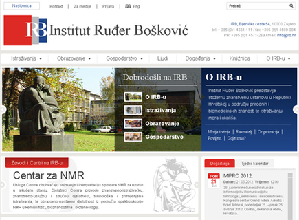 Redizajniran web Instituta Ruđer Bošković
