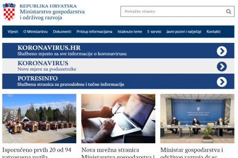 Ministarstvo gospodarstva dobilo novi web