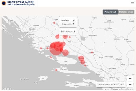 Typeqast napravio pregled oboljelih u Splitsko-dalmatinskoj županiji